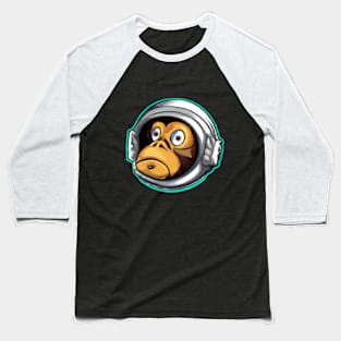 Astraminals Cartoon Monkenaut Head Green Baseball T-Shirt